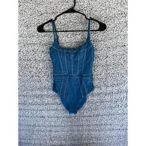 Becca Rebecca Virtue One Piece Swimsuit LAG Blue Small NWT